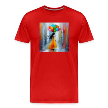 Ballons - T-shirt bio Premium Homme - rouge - Devant - Damien (186cm)