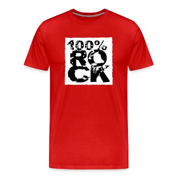 100% Percent Rock Heavy Metal Music Text Logo Fun - Men's Premium Organic T-Shirt - red - Front - Damien (186cm)