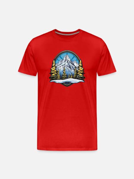 Berge Mountains - Männer Premium Bio T-Shirt - Rot