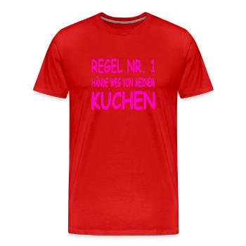 Kuchen - Männer Premium Bio T-Shirt - Rot - Vorne - Damien (186cm)