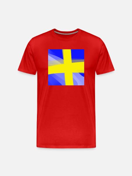Sweden Flag - Men's Premium Organic T-Shirt - red