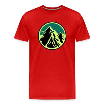 Montagnes Montagnes - T-shirt bio Premium Homme - rouge - Devant - Damien (186cm)