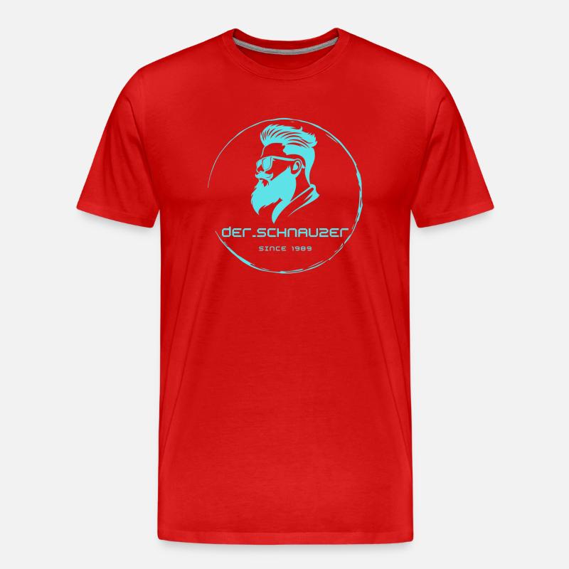 der_schnauzer hellblau - Männer Premium Bio T-Shirt - Rot