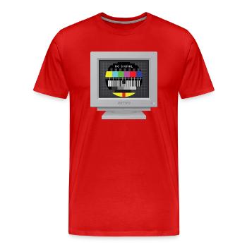 CRT Design - No signal (Mire) - Men's Premium Organic T-Shirt - red - Front - Damien (186cm)