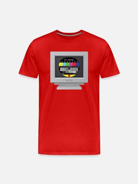 CRT Design - No signal (Mire) - Men's Premium Organic T-Shirt - red