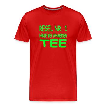 Tee - Männer Premium Bio T-Shirt - Rot - Vorne - Damien (186cm)