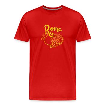 Rome - Italy - Vatican City - Colosseum - Travel - Men's Premium Organic T-Shirt - red - Front - Damien (186cm)