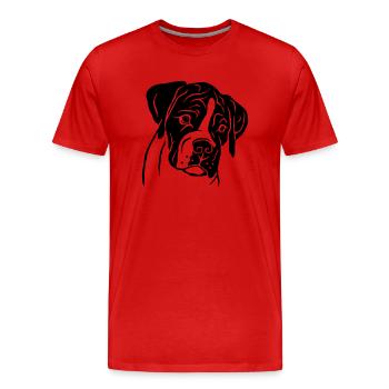 Boxer Welpe - Männer Premium Bio T-Shirt - Rot - Vorne - Damien (186cm)