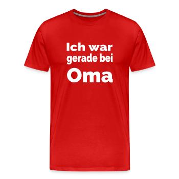 Oma - Männer Premium Bio T-Shirt - Rot - Vorne - Damien (186cm)