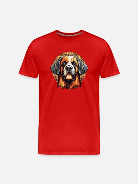 Hund Dog Bernandiner - Männer Premium Bio T-Shirt - Rot