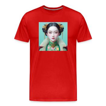 Fille papillon - T-shirt bio Premium Homme - rouge - Devant - Damien (186cm)