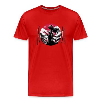 Samurai Girl katana - Men's Premium Organic T-Shirt - red - Front - Damien (186cm)