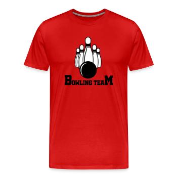 Équipe de bowling - T-shirt bio Premium Homme - rouge - Devant - Damien (186cm)