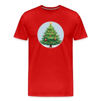 Arbre de Noël - T-shirt bio Premium Homme - rouge - Devant - Damien (186cm)