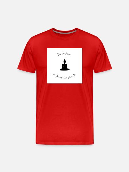 Yogi sur tapis - T-shirt bio Premium Homme - rouge