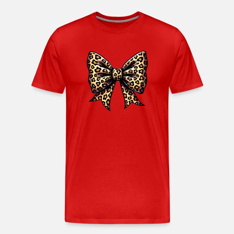 GROSSE SCHLEIFE MIT LEOPARD-TREND - Männer Premium Bio T-Shirt - Rot
