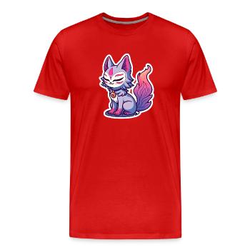 LES CHATS SONT MON ANIMAL SPIRITUEL - T-shirt bio Premium Homme - rouge - Devant - Damien (186cm)
