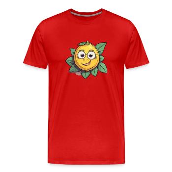 Citron, agrumes, fruits - T-shirt bio Premium Homme - rouge - Devant - Damien (186cm)