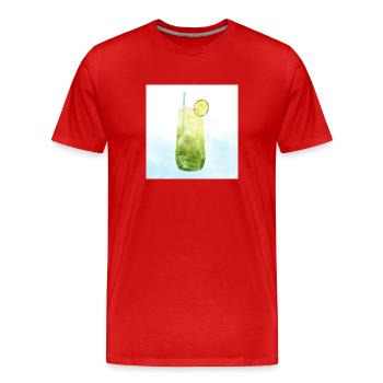Refreshing Lime Cocktail Art - Men's Premium Organic T-Shirt - red - Front - Damien (186cm)