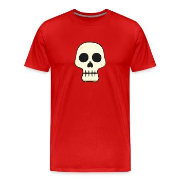 Crâne de dessin animé drôle - T-shirt bio Premium Homme - rouge - Devant - Damien (186cm)