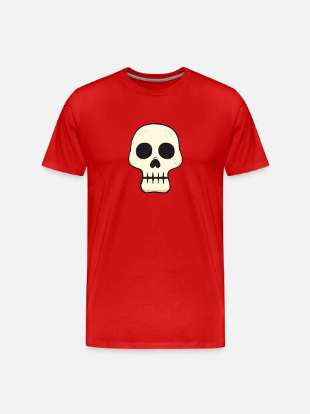 Funny cartoon skull - Men's Premium Organic T-Shirt - red