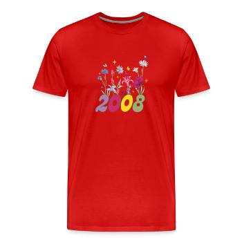 Geburtsjahr 2008 Wildblumen - Männer Premium Bio T-Shirt - Rot - Vorne - Damien (186cm)