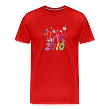 Geburtsjahr 2010 Wildblumen - Männer Premium Bio T-Shirt - Rot - Vorne - Damien (186cm)