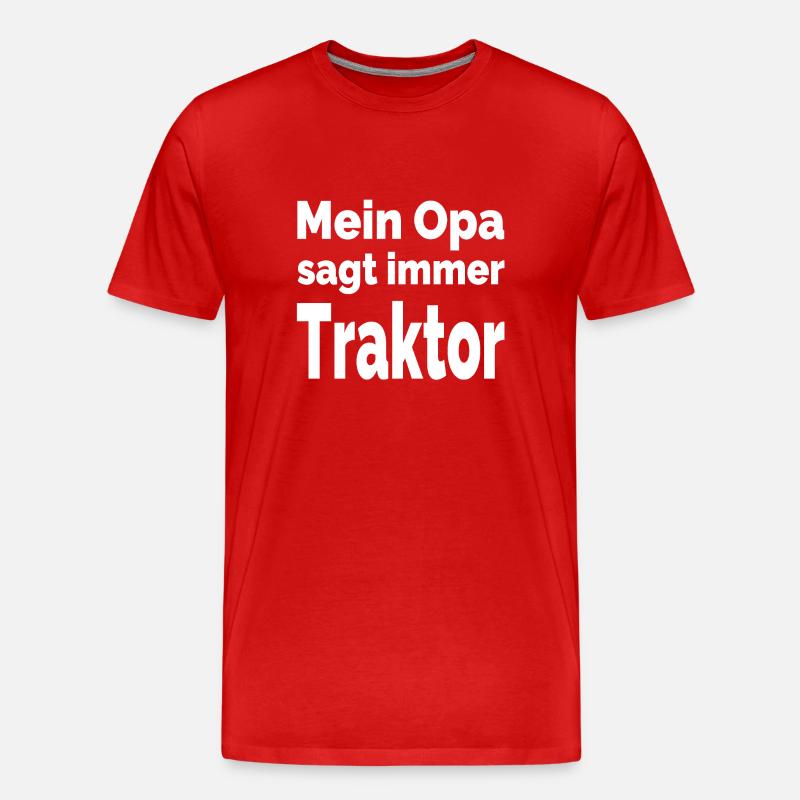 Traktor - Männer Premium Bio T-Shirt - Rot