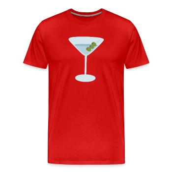 Martini aux olives - T-shirt bio Premium Homme - rouge - Devant - Damien (186cm)