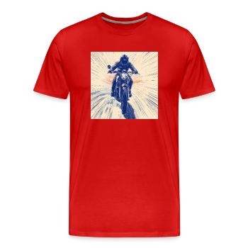 Motocyclette - T-shirt bio Premium Homme - rouge - Devant - Damien (186cm)