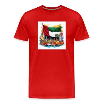 UAE Heritage Flag Design - Men's Premium Organic T-Shirt - red - Front - Damien (186cm)