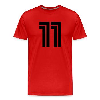 Numéro 11 Numéro Onze - T-shirt bio Premium Homme - rouge - Devant - Damien (186cm)