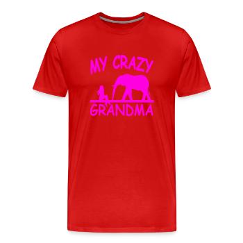 Oma - Männer Premium Bio T-Shirt - Rot - Vorne - Damien (186cm)