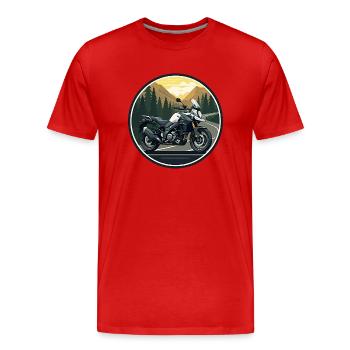 Motorrad-Abenteuer - Männer Premium Bio T-Shirt - Rot - Vorne - Damien (186cm)