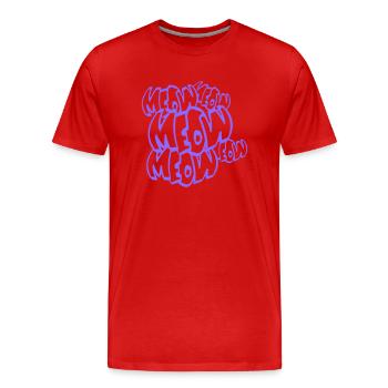 Beaucoup de Miaou Chat Miaou Miaou Lettres Texte Citation - T-shirt bio Premium Homme - rouge - Devant - Damien (186cm)