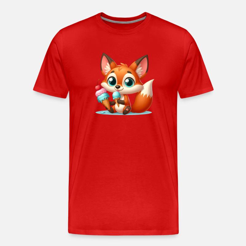 FOX 8 - Männer Premium Bio T-Shirt - Rot