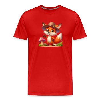 Fuchs Herbst 9 - Männer Premium Bio T-Shirt - Rot - Vorne - Damien (186cm)
