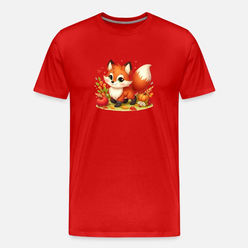 Fuchs Herbst - Männer Premium Bio T-Shirt - Rot