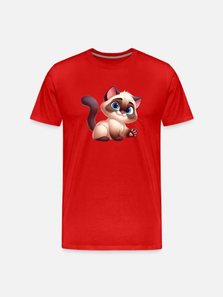 Siamesisch 18 - Männer Premium Bio T-Shirt - Rot