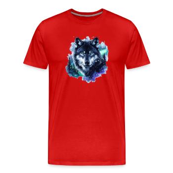 Wolf Nebula Galaxy Polarlicht - Männer Premium Bio T-Shirt - Rot - Vorne - Damien (186cm)