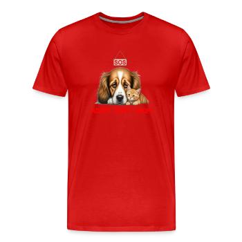 Adoptieren Retten Tiere Tierheim Hund Katze - Männer Premium Bio T-Shirt - Rot - Vorne - Damien (186cm)