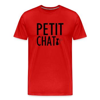 Petit chat - T-shirt bio Premium Homme - rouge - Devant - Damien (186cm)