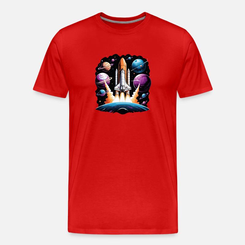 Rocket Astronaut Space Gift SpaceShuttle - Men's Premium Organic T-Shirt - red