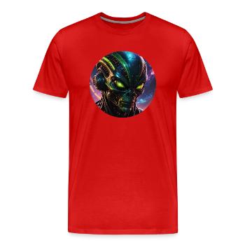Alien 1 - Männer Premium Bio T-Shirt - Rot - Vorne - Damien (186cm)