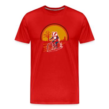 Radl Badger Automne - Vélo Badger - 4 Noir- DIGITAL - T-shirt bio Premium Homme - rouge - Devant - Damien (186cm)
