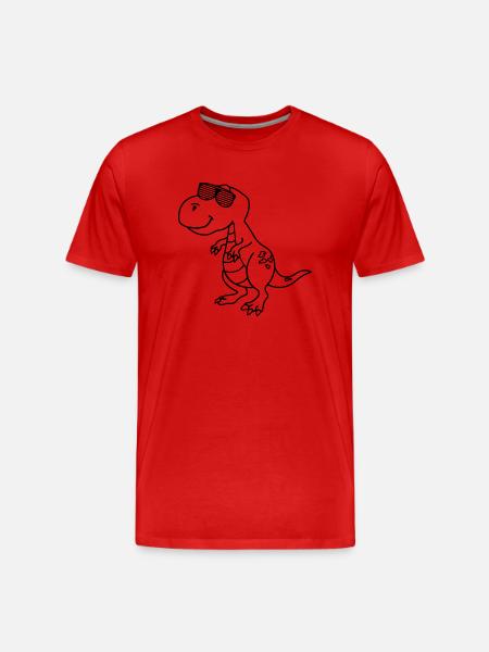 Cool Dinosaurier - Männer Premium Bio T-Shirt - Rot
