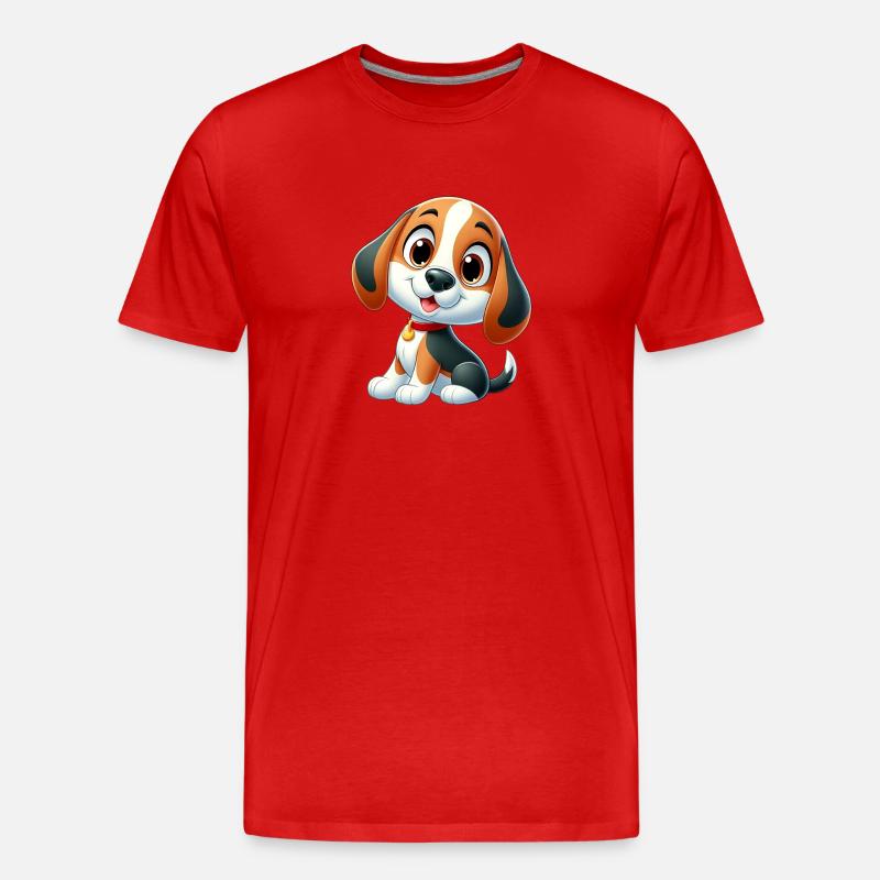 Beagle 5 - Männer Premium Bio T-Shirt - Rot