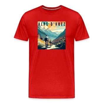 Alpe d'Huez - T-shirt bio Premium Homme - rouge - Devant - Damien (186cm)