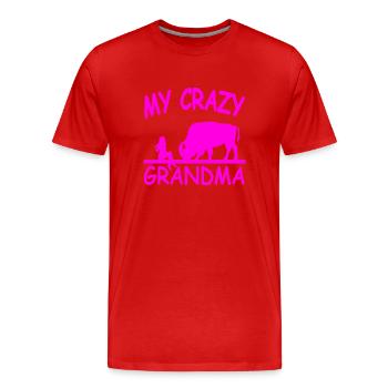 Granny - Men's Premium Organic T-Shirt - red - Front - Damien (186cm)
