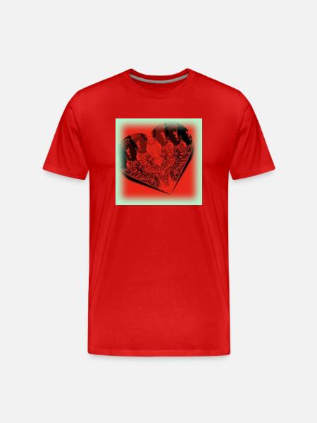 Rot Herz und... - Männer Premium Bio T-Shirt - Rot
